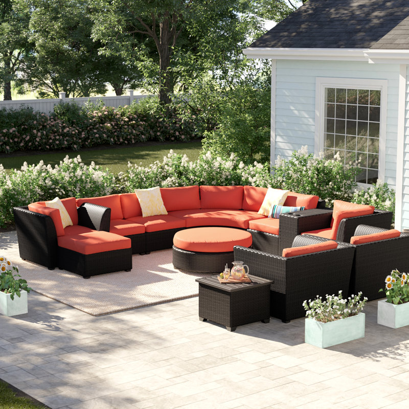 Sol 72 Outdoor™ Tegan 12 Piece Sectional Seating Group with Cushions
